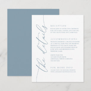 Carte D'accompagnement Mariage simple élégant bleu poussiéreux 2