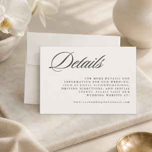 Carte D'accompagnement Mariage simple élégant minimaliste