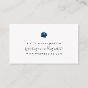 Carte D'accompagnement Mariage simple Indigo Blue Flower RSVP en ligne