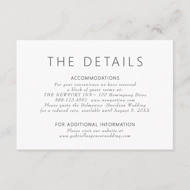 Carte D'accompagnement Mariage simple moderne Dusty violet Détails (Devant)