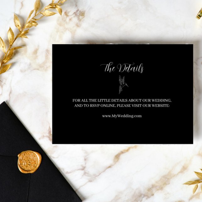 Carte D'accompagnement Mariage simple noir et blanc ROE (Créateur téléchargé)