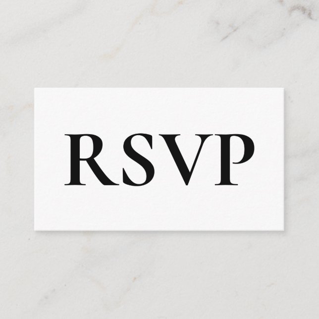 Carte D'accompagnement Mariage simple RSVP (Devant)
