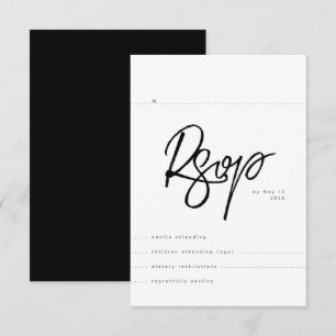 Carte D'accompagnement Mariage simple RSVP