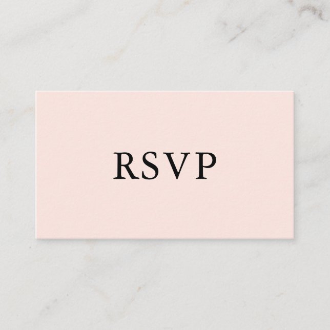 Carte D'accompagnement Mariage simple RSVP | Rose pâle (Devant)