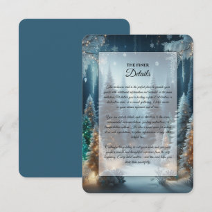 Carte D'accompagnement Mariage sous les Pins Couverts de Givre en Éclat H