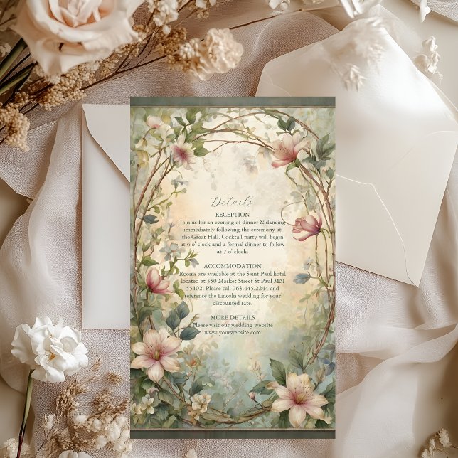 Carte D'accompagnement Mariage symphonique florale inspiré Art nouveau (Créateur téléchargé)