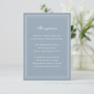 Carte D'accompagnement Mariage traditionnel Dusty Blue intemporel