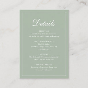 Carte D'accompagnement Mariage traditionnel élégant traditionnel