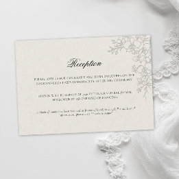 Carte D'accompagnement Mariage Traditionnel Formel Élégant Écru Orchidée