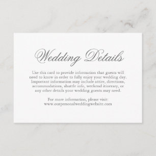 Carte D'accompagnement Mariage traditionnel gris formel élégant