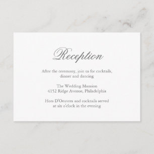 Carte D'accompagnement Mariage traditionnel gris formel élégant
