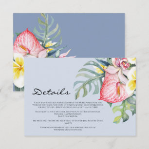 Carte D'accompagnement Mariage tropical floral moderne à Hawaï