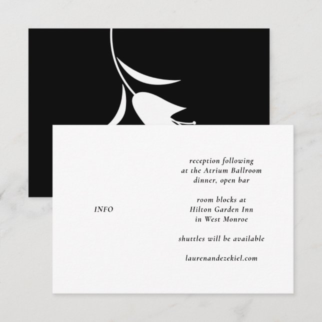 CARTE D'ACCOMPAGNEMENT MARIAGE TULIP BLANC MOD (Devant / Derrière)