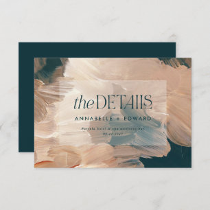 Carte D'accompagnement Mariage turquoise bohème moderne peint en terre cu