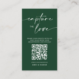 Carte D'accompagnement Mariage vert moderne Capter l'amour Qr Code