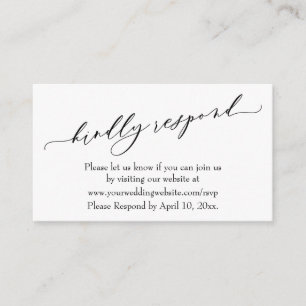 Carte D'accompagnement Mariage Veuillez Répondre En Ligne Script De Luxe