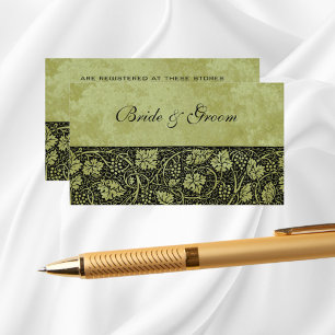 Carte D'accompagnement Mariage Vintage, Feuilles de Vigne Victoriennes