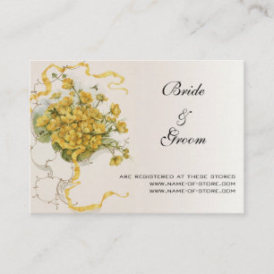 Carte D'accompagnement Mariage Vintage, Fleurs et Abeilles de Bouton d'Or