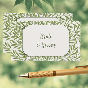 Carte D'accompagnement Mariage Vintage, Motif de feuilles de saule victor