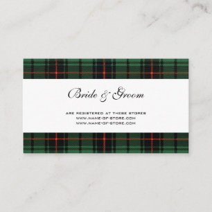 Carte D'accompagnement Mariage Vintage, Motif Moderne Tartan Davidson