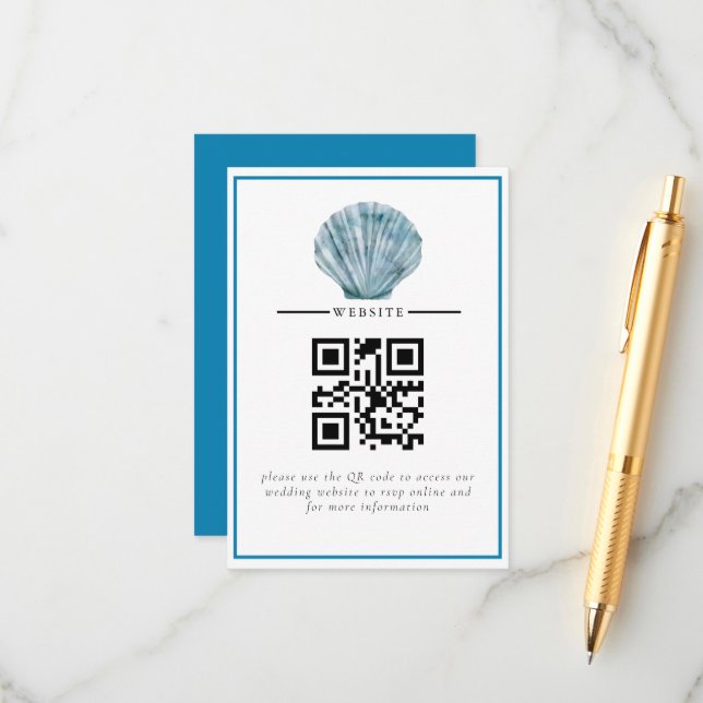 Carte D'accompagnement Mariage vintage Turquoise bleu simple (Devant/Arrière en situation)
