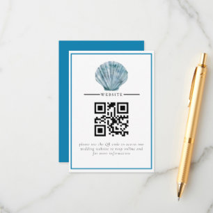 Carte D'accompagnement Mariage vintage Turquoise bleu simple