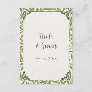 Carte D'accompagnement Mariage vintage, Victorian Willow Feuille Motif