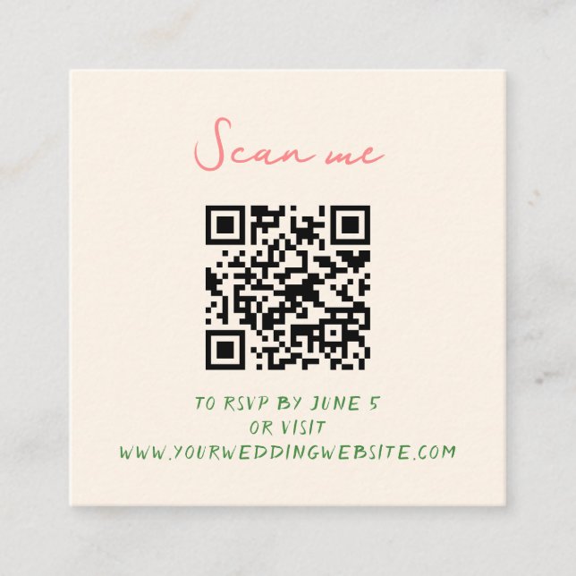 Carte D'accompagnement Mariage Whimsical Quirky manuscrit RSVP (Devant)