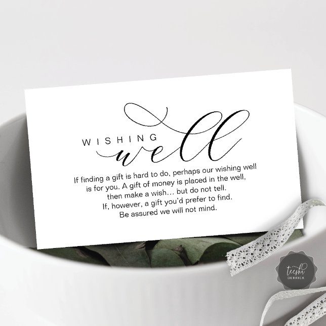 Carte D'accompagnement Mariage Wishing Well, l'élégance moderne minima (Wedding Wishing Well, Modern elegance minimal Enclosure Card)