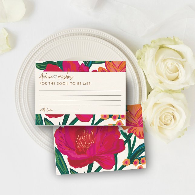 Carte D'accompagnement Mariée en fleurs Fête des mariées Conseils et souh (Créateur téléchargé)