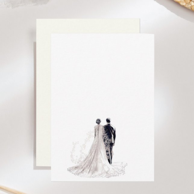 Carte D'accompagnement Mariée & Marié de Mariage Élégant (Créateur téléchargé)