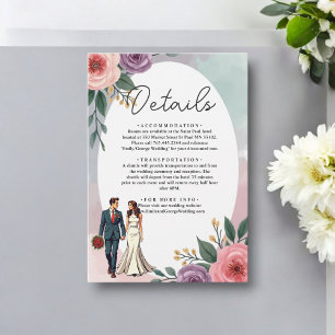 Carte D'accompagnement Mariée romantique et Mariage d'aquarelle de chambr