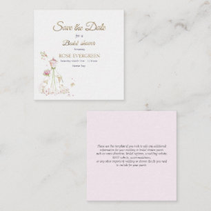 Carte D'accompagnement Mariée Rougissante en Fleurs