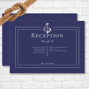Carte D'accompagnement Marine Bleu Ancre nautique Réception de mariage