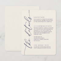 Marine Bleu & Crème Moderne Minimaliste Mariage 2