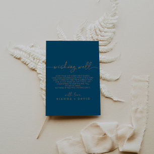 Carte D'accompagnement Marine Bleu Mariage Classic Wishing well
