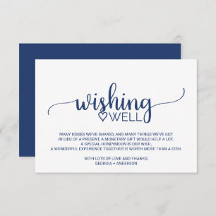 Carte D'accompagnement Marine Bleu Simple Calligraphie Mariage