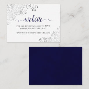 Carte D'accompagnement Marine bleu sur blanc avec Mariage de dentelle d'a