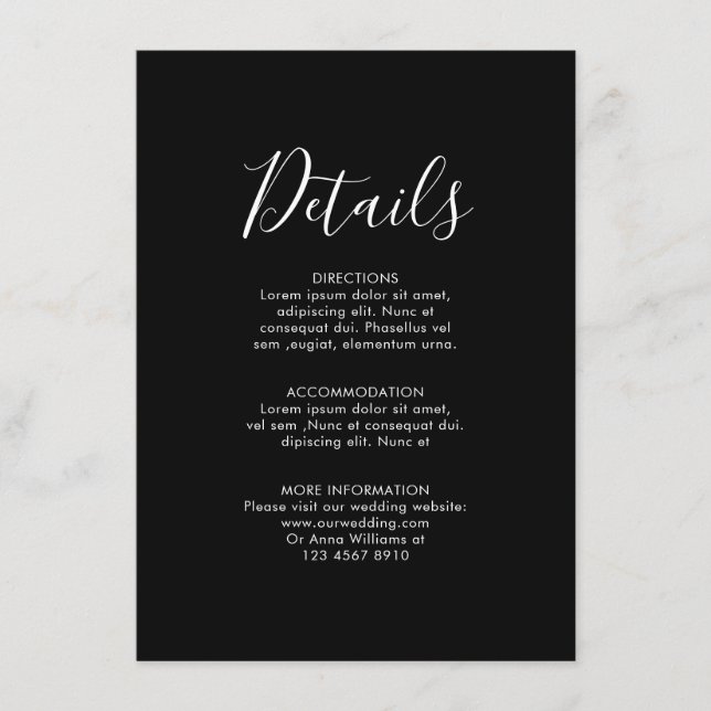 Carte D'accompagnement Marine Blue Blush Rose Rose Boho Détails du Mariag (Devant)