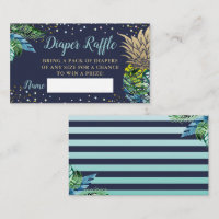 Marine Blue Gold Ananas Baby shower Déchets Raffle