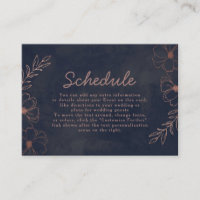 Marine Blue & Rose Gold Foil Rustique Mariage Hora