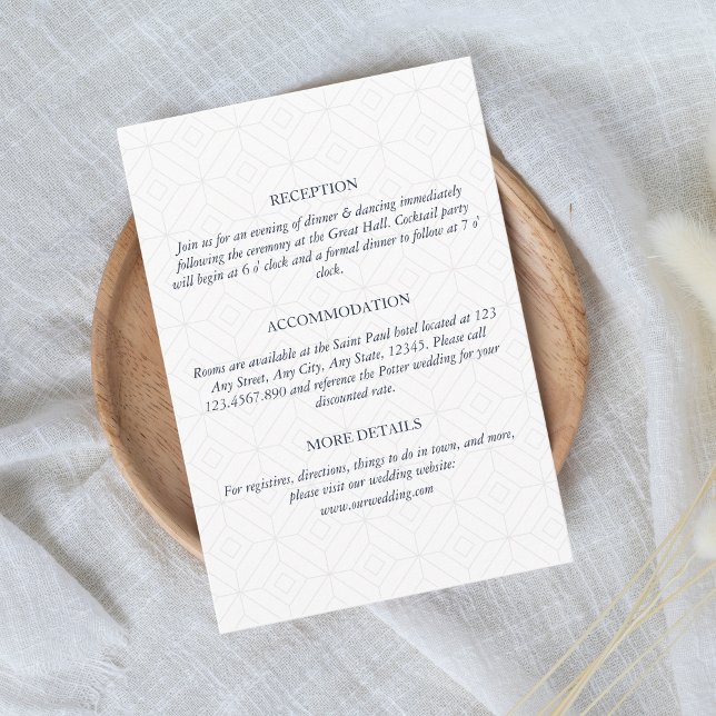 Carte D'accompagnement Marine Blue Travel Destination Détails de mariage (Destination Wedding Details Card)