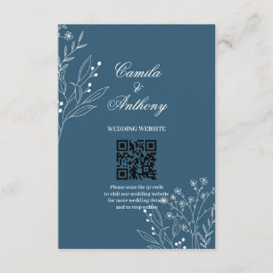 Carte D'accompagnement Marine Corner Floral Boho Mariage