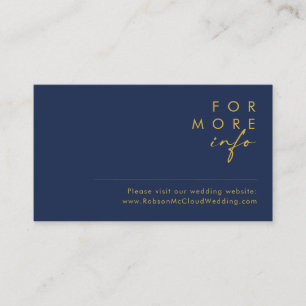 Carte D'accompagnement Marine minimaliste moderne bleu   Site Mariage Gol
