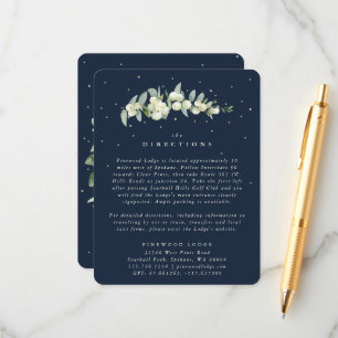 Carte D'accompagnement Marine Snowberry+Eucalyptus Mariages de tiges Dire