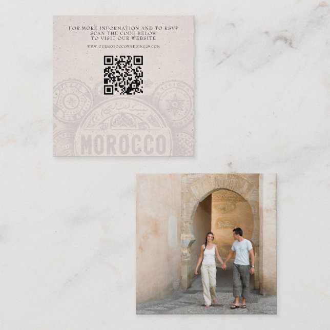 Carte D'accompagnement Maroc Mariage de passeport QR (Devant / Derrière)