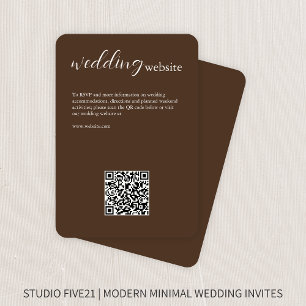 Carte D'accompagnement Marron Chocolat • Mariage Moderne Élégant