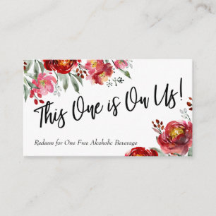 Carte D'accompagnement Marsala Bourgogne Floral Boire Billet Insertion Ca