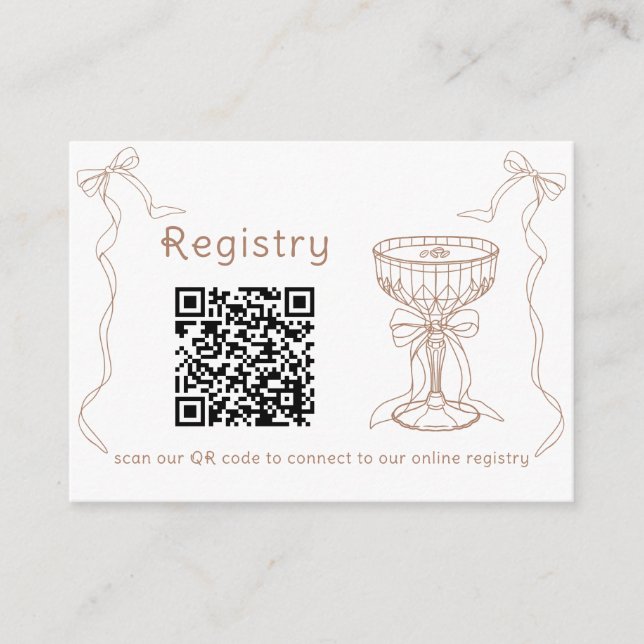 Carte D'accompagnement Martini Espresso Code QR registre des douches nupt (Devant)