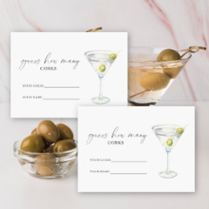 Carte D'accompagnement Martini & Matrimony Combien de bouchons jeu de mar